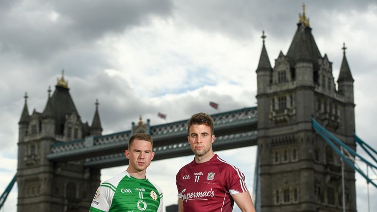 London captain Liam Gavaghan and Galwya captain Paul Conroy
