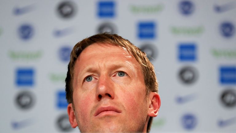 Graham Potter during his unveiling as Brighton's new manager