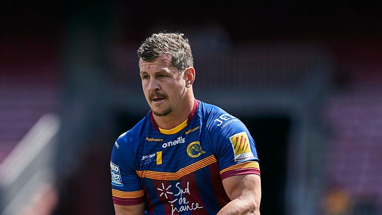 Catalan Dragons' Greg Bird during the Betfred Super League match vs Wigan Warriors in Barcelona