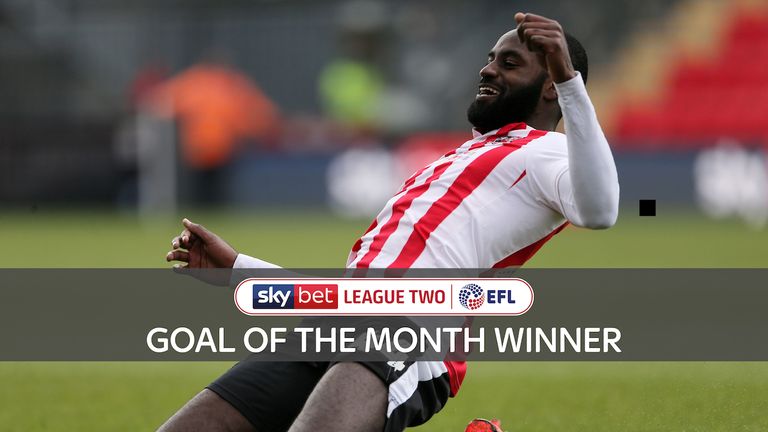 Goal celebrations for Hiram Boateng of Exeter City during the Sky Bet League 2 match between Exeter City and Port Vale at St James Park, Exeter, Devon on April 13. - PHOTO: Cameron Geran/PPAUK 