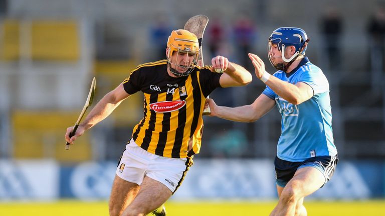 Colin Fennelly of Kilkenny in action against Sean Moran of Dublin during the Leinster GAA Hurling Senior Championship Round 1 match