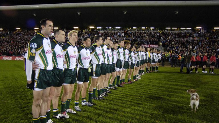 Dogs clearly have a taste for the hybrid sport of Gaelic football and Australian Rules, as there was a visitor at Pearse Stadium in 2006