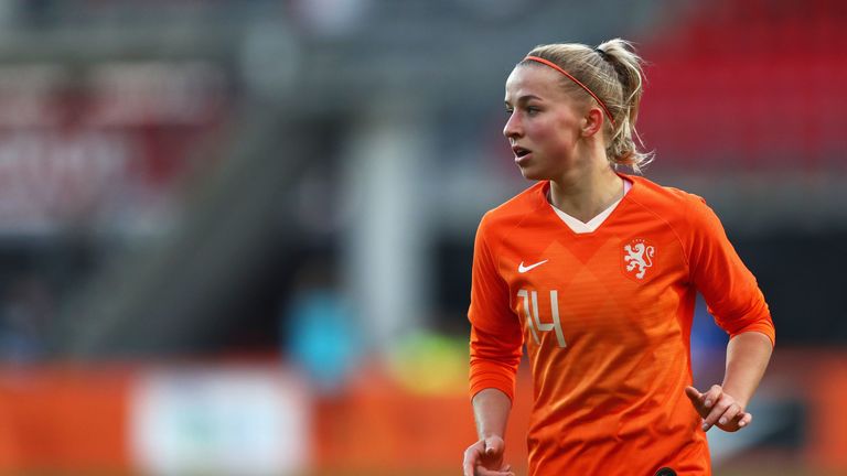 Manchester United Women's player Jackie Groenen in action for the Netherlands