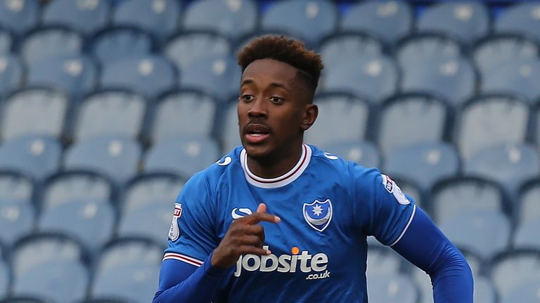 during the Checkatrade Trophy match between Portsmouth and Northampton Town at Fratton Park on December 2, 2017 in Portsmouth, England.