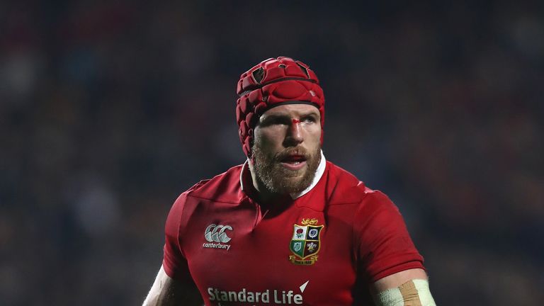 James Haskell of the Lions looks on during the match between the Chiefs and the British & Irish Lions at Waikato Stadium on June 20, 2017 in Hamilton, New Zealand