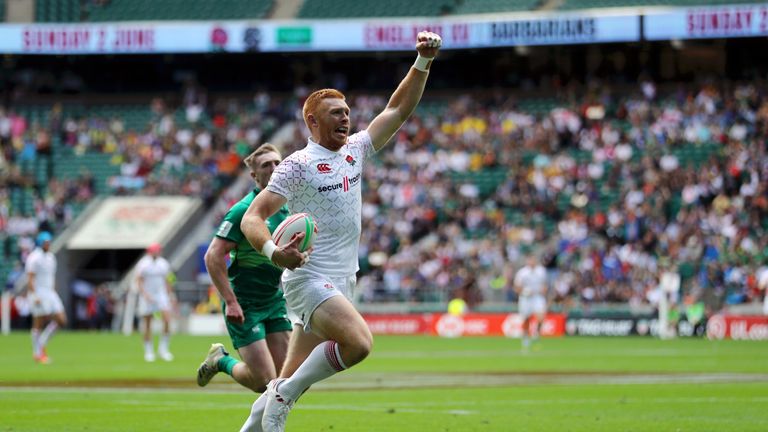 James Rodwell of England celebrates after scoring
