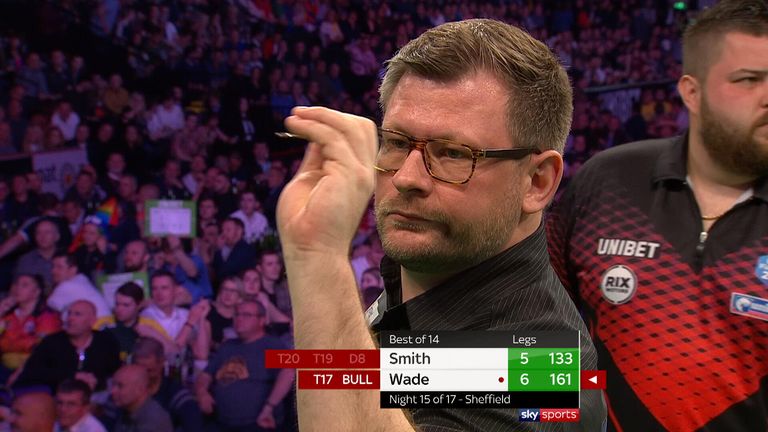 James Wade grabbed his seventh leg against Michael Smith with a 161 bull-finish.