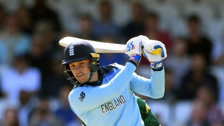 Jason Roy in action vs South Africa during the group stages of the ICC Cricket World Cup 2019