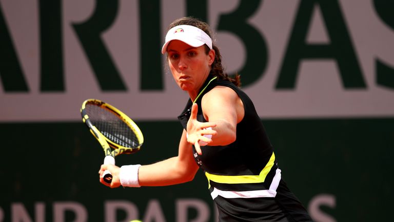 Johanna Konta in first round French Open action