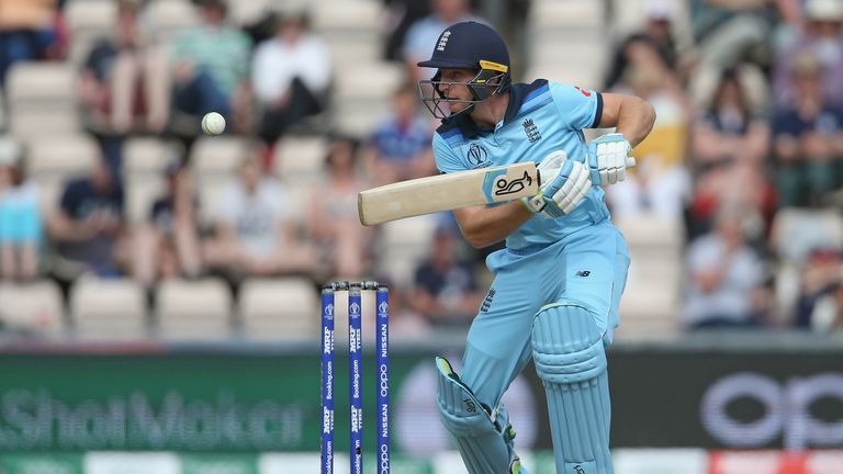 Jos Buttler batting for England in World Cup warm-up