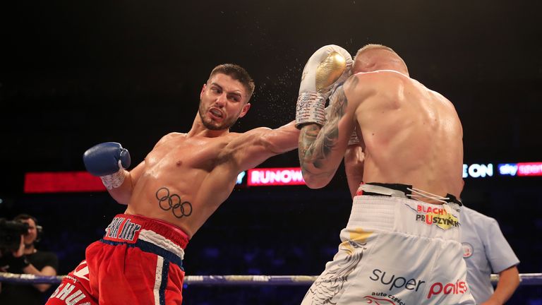 Josh Kelly shows off his skills during his unanimous win over Przemyslaw Runowski