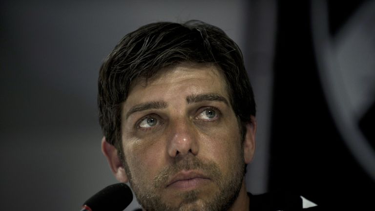 Juninho Pernambucano during a press conference announcing his retirement