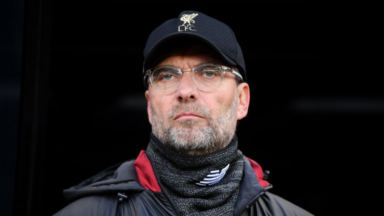 Jurgen Klopp of Liverpool looks on prior to the Premier League match between Newcastle United and Liverpool FC at St. James Park on May 04, 2019 in Newcastle upon Tyne, United Kingdom. 