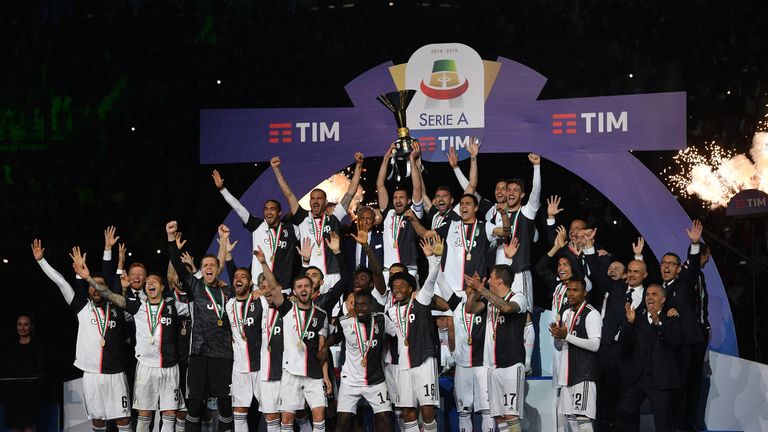Juventus were crowned Serie A champions for an eighth consecutive time