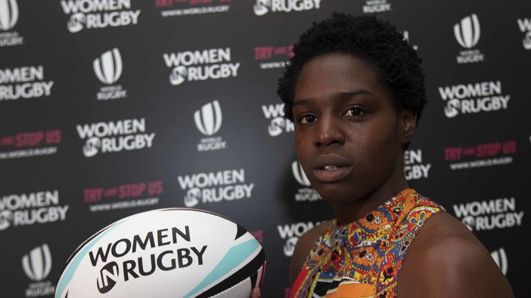 USA Sevens player Kiki Morgan at the  Women in Rugby Launch