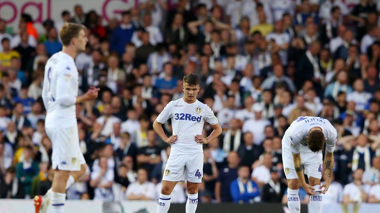 LEEDS, ENGLAND - MAY 15:  of Leeds United of Derby County during the Sky Bet Championship Play-off Semi Final, second leg match between Leeds United and Derby County at Elland Road on May 15, 2019 in Leeds, England. (Photo by Alex Livesey/Getty Images)