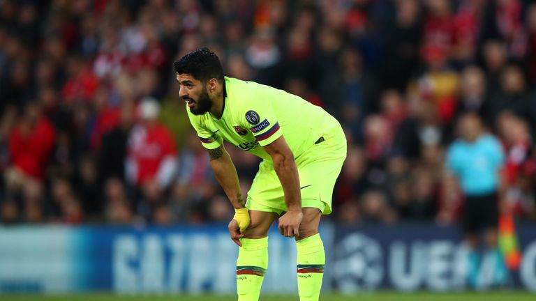 Luis Suarez was up to mischief in the first half