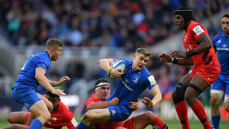 Luke McGrath is tackled in Leinster's Champions Cup final defeat to Saracens