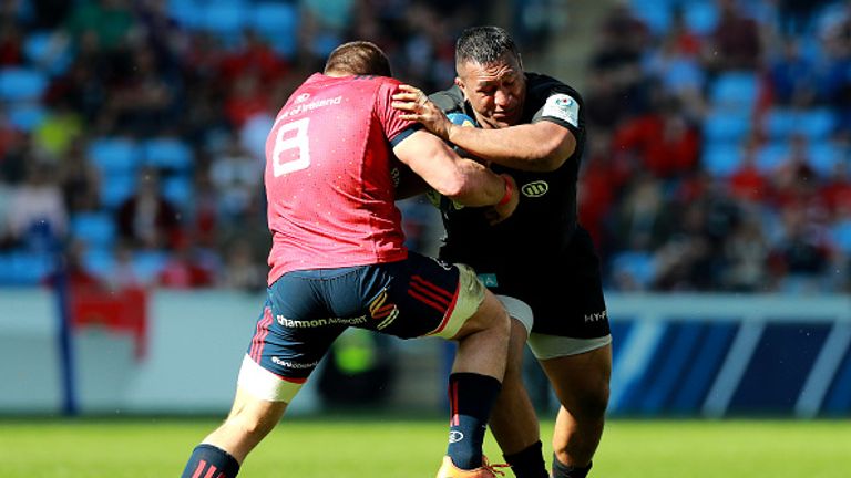 Mako Vunipola carries the ball during Saracens' semi-final win over Munster