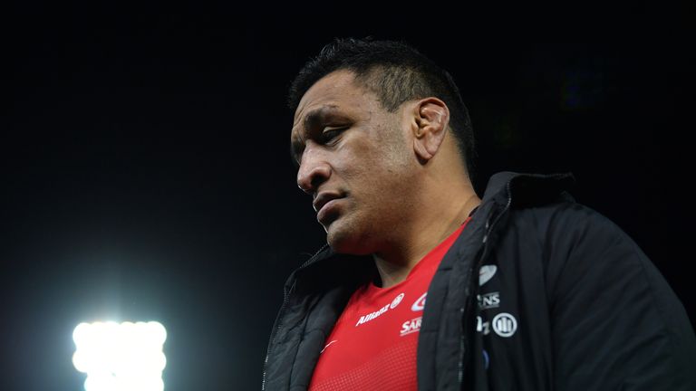 Mako Vunipola of Saracens leaves the field dejected following his side's defeat during the Gallagher Premiership Rugby match between Exeter Chiefs and Saracens at Sandy Park on December 22, 2018 in Exeter, United Kingdom. 