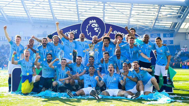 Manchester City clinched their fourth Premier League title on Sunday