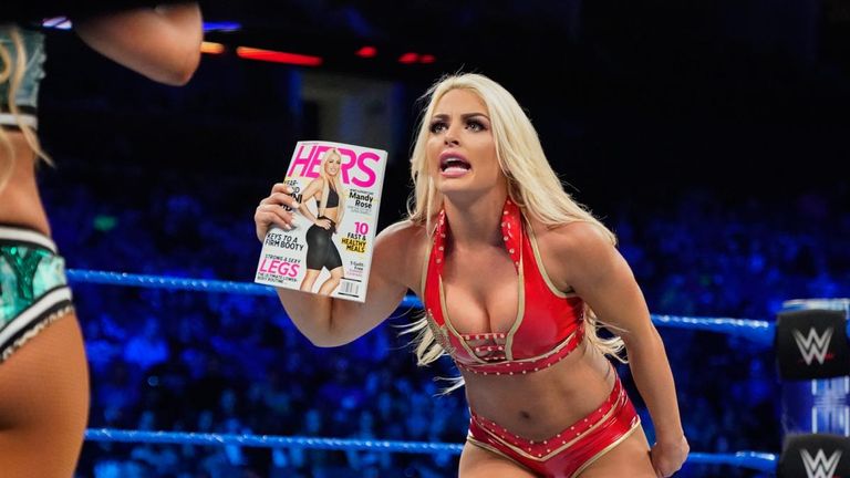 Mandy Rose shows Carmella her magazine cover