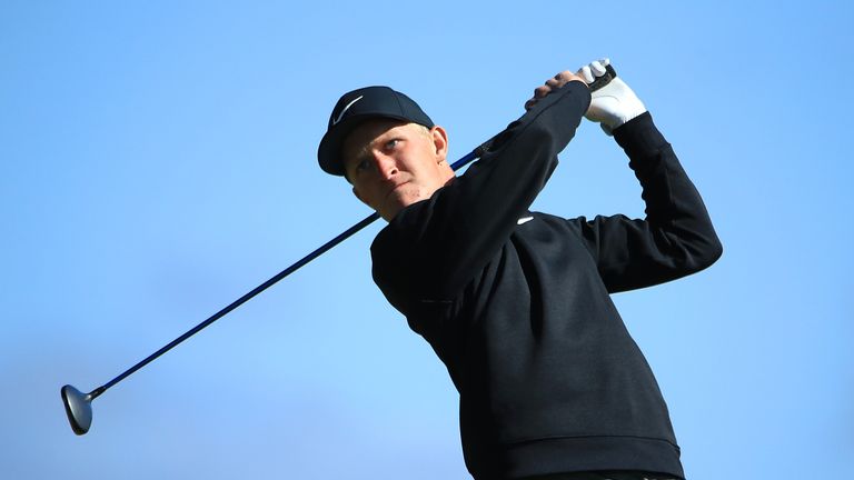 Marcus Kinhult during the final round of the British Masters