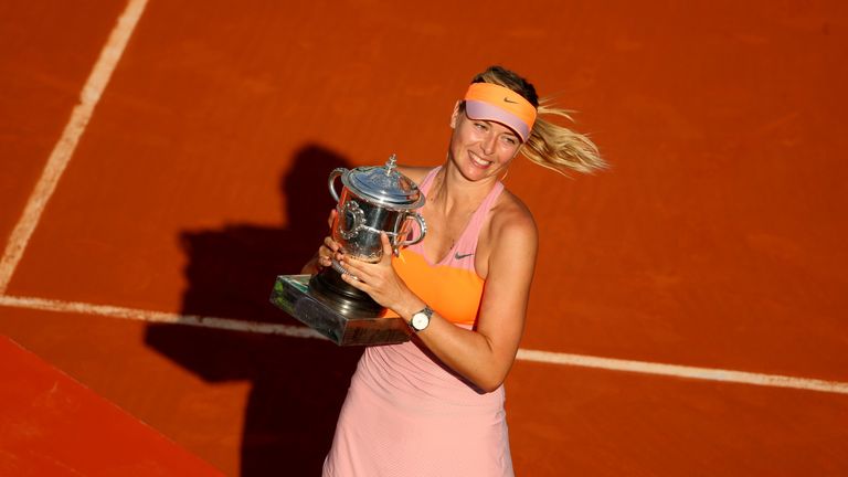 Maria Sharapova pictured with the French Open trophy after winning at Roland Garros in 2014