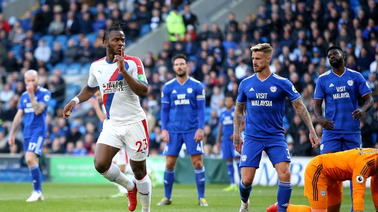 Michy Batshuayi scored Crystal Palace's second against Cardiff