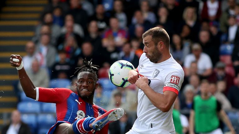 Crystal Palace's Michy Batshuayi scores to put his side 1-0 up against Bournemouth