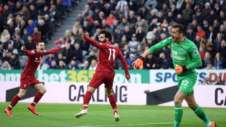 Mohamed Salah restored Liverpool's lead against Newcastle