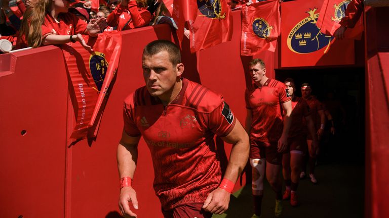 4 May 2019; CJ Stander of Munster makes his way out for the Guinness PRO14 quarter-final match between Munster and Benetton Rugby at Thomond Park in Limerick. Photo by Diarmuid Greene/Sportsfile