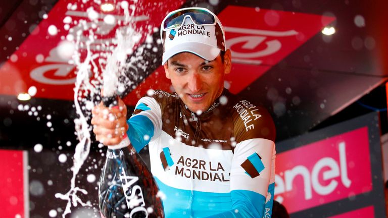  France's Nans Peters celebrates after winning stage seventeen of the 102nd Giro d'Italia