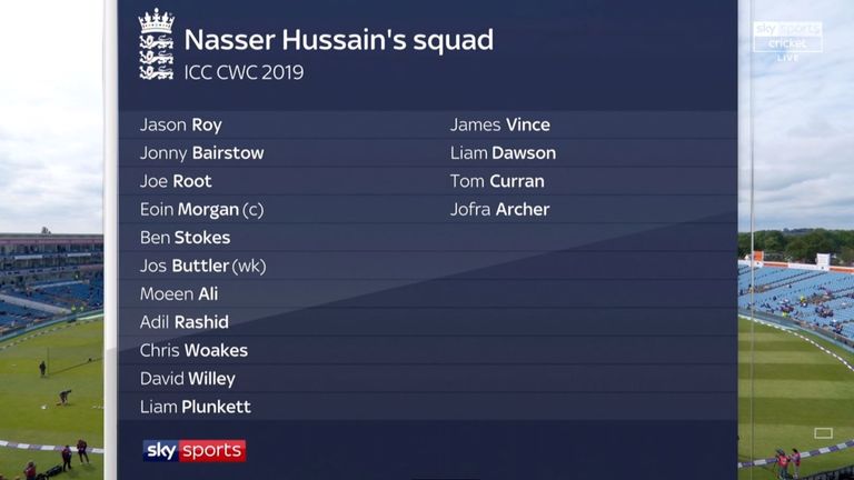 Nasser Hussain's England World Cup squad