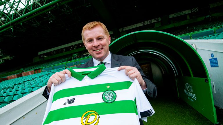 Neil Lennon pictured after being confirmed as Celtic manager on a 12-month rolling contract