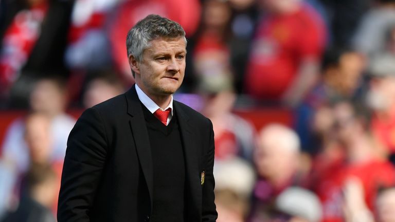 Ole Gunnar Solskjaer during Manchester United's match vs Cardiff City at Old Trafford