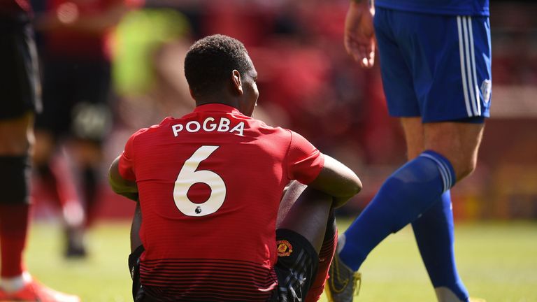 Paul Pogba during the Premier League match vs Cardiff City at Old Trafford