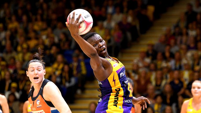 Peace Proscovia in Super Netball action