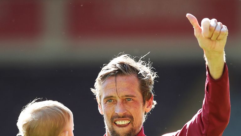 Peter Crouch joined Burnley from Stoke in January