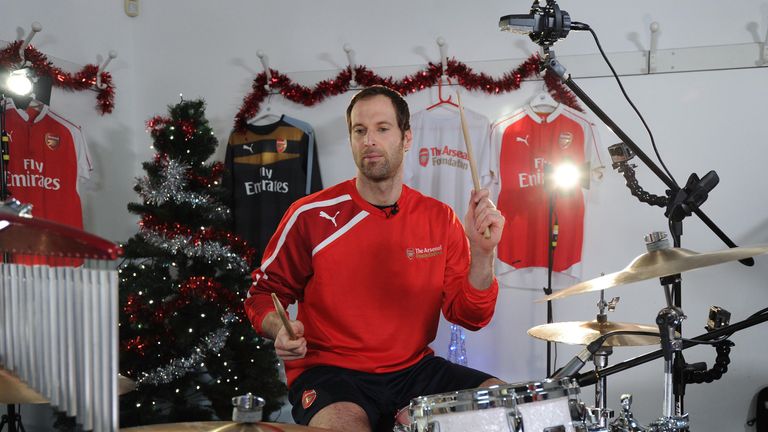 Cech has played the drums since trying out the Rock Band video game in 2011.