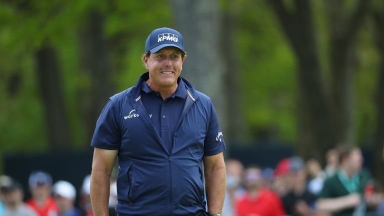 Phil Mickelson during the final round of the PGA Championship