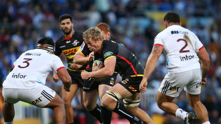 CAPE TOWN, SOUTH AFRICA - MAY 18: Pieter-Steph du Toit of the Stormers attempts to get past Michael Alaalatoa of the Crusaders during the Super Rugby match between DHL Stormers and Crusaders at DHL Newlands Stadium on May 18, 2019 in Cape Town, South Africa. (Photo by Shaun Roy/Gallo Images)