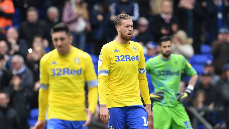 Pontus Jansson looks dejected after conceding the opening goal at Portman Road