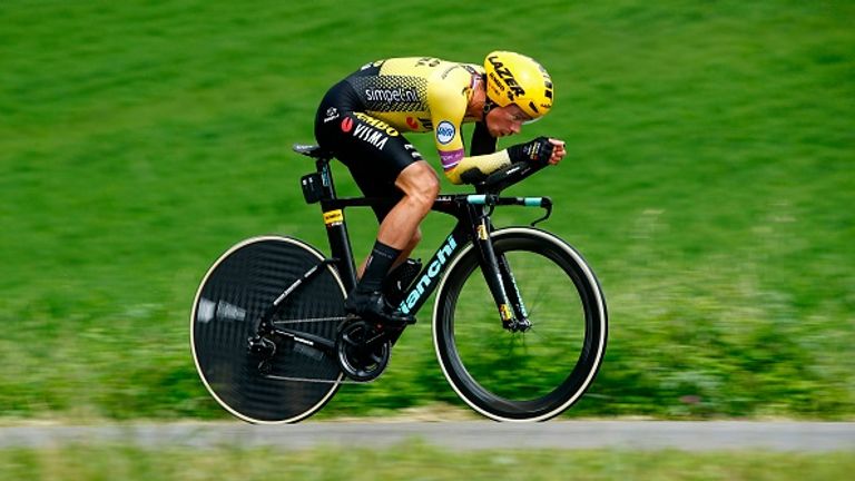 Primoz Roglic claimed the time trial ninth stage of the Giro on Sunday
