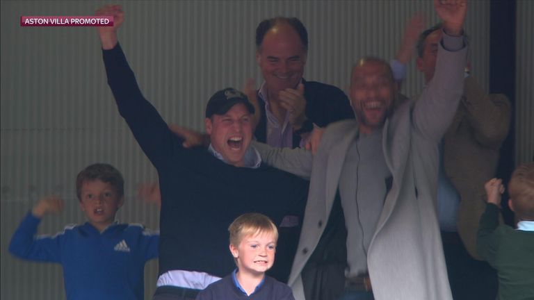 Prince William celebrates Aston Villa win