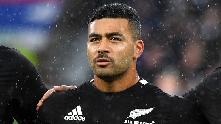 New Zealand's Richie Mo'unga lines up before the autumn international rugby union match between England and New Zealand at Twickenham stadium in south-west London on November 10, 2018. 