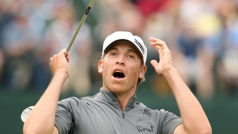 Ricky Barnes reacts during the 2009 US Open