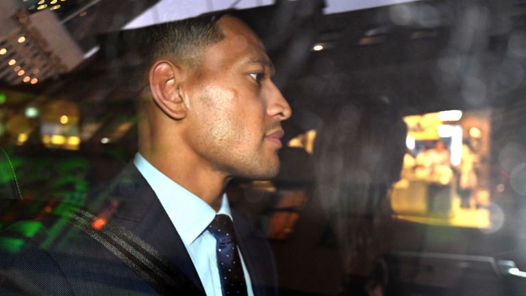 Israel Folau departs after Rugby Australia's code of conduct hearing