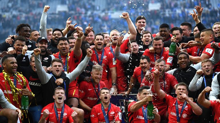 Saracens celebrate their third European crown at St James' Park