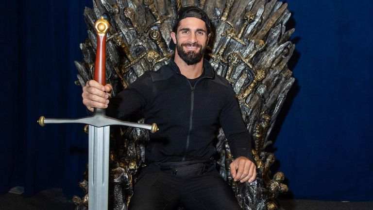 Seth Rollins found time to try out the Iron Throne during some rare down time in Belfast as several WWE superstars took the Game of Thrones tour